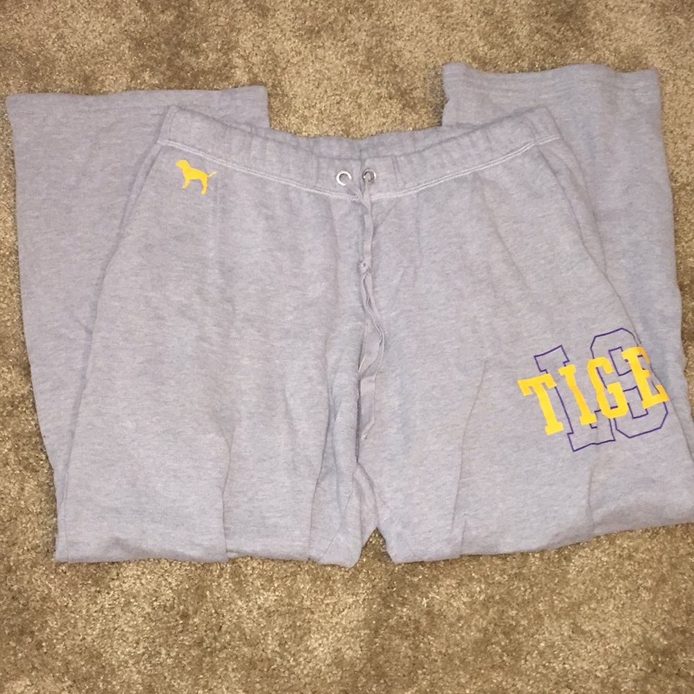 Grey LSU Tigers PINK pants